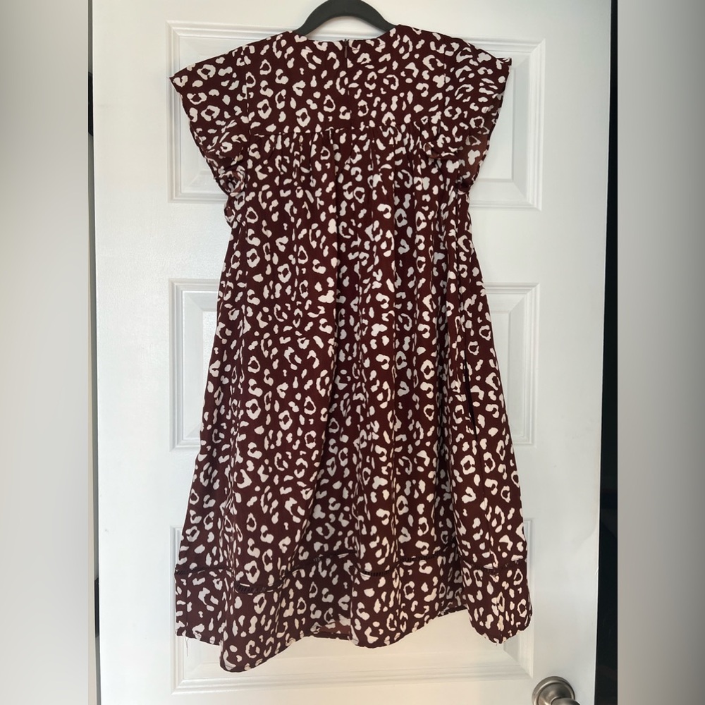 Lane 201; &Merci Brand, Boutique Leopard Wine Dress, Size Small - Picture 3 of 5
